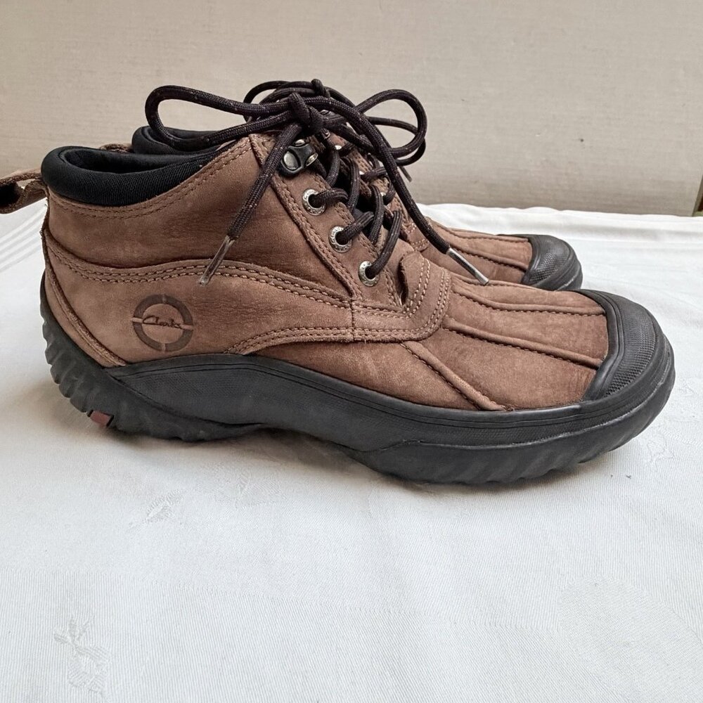 Clarks Mens 8 M Brown Muckers‎ Ankle Boots Shoes Leather Rubber Lace Up Winter